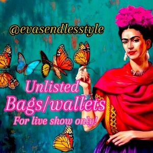 Unlisted Bags/Wallets  Brand,Color&Size will be Shown On Live Show!